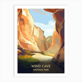 Wind Cave National Park Travel Poster Illustration Style 1 Art Print