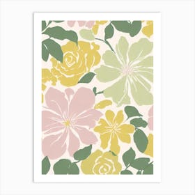 Rose Pastel Floral 1 Flower Art Print