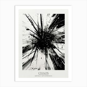 Chaos Abstract Black And White 6 Poster Art Print