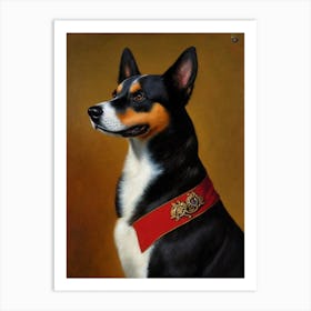 Australian Cattle Dog Renaissance Portrait Oil Painting Art Print