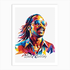 Stevie Wonder 03 Portrait Music Icon WPAP Pop Art Style Art Print