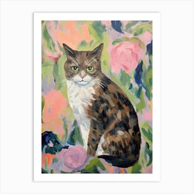 A Exotic Shorthair Cat Painting, Impressionist Painting 4 Art Print