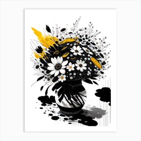 Black And White Flowers Art Print