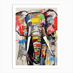 Neon Jungle: Elephant Art Print