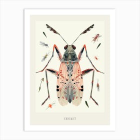 Colourful Insect Illustration Cricket 13 Poster Art Print