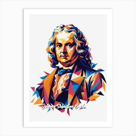 Johann Sebastian Bach 01 Portrait WPAP Pop Art Art Print