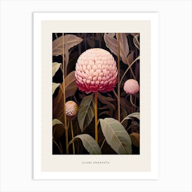 Flower Illustration Globe Amaranth 2 Poster Art Print