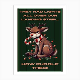 Christmas Reindeer Humor Art Print