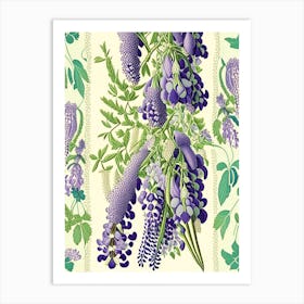 Wisteria Floral 2 Botanical Vintage Poster Flower Art Print