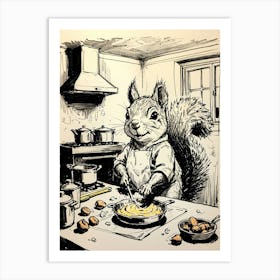 Squirrel In The Kitchen Art Print