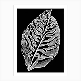 Plantain Leaf Linocut 1 Art Print
