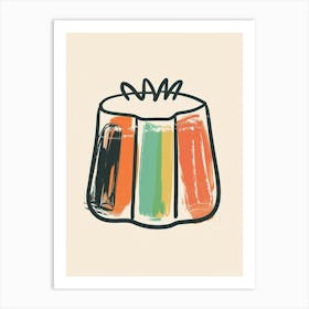 Jelly Line Gouache Minimalist Illustration Art Print