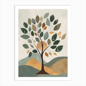 Pear Tree Minimal Japandi Illustration 4 Art Print