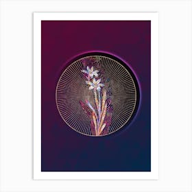 Abstract Ixia Liliago Floral Mosaic Botanical Illustration n.0155 Art Print
