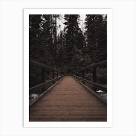 Wooden Bridge In Forest Art Print