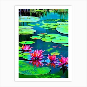 Pond With Lily Pads Water Waterscape Pop Art Photography 1 Art Print