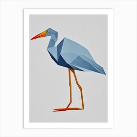 Egret Origami Bird Art Print