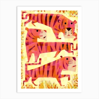 Three Tigers Art Print
