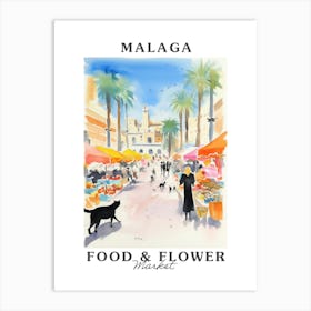 Food Market With Cats In Malaga 3 Poster Art Print