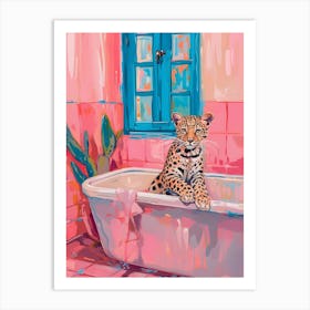 Leopard In The Bath Art Print