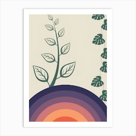 Plant Growing Out Of A Circle Art Print