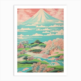 Mount Kaimon In Kagoshima, Japanese Landscape 2 Art Print
