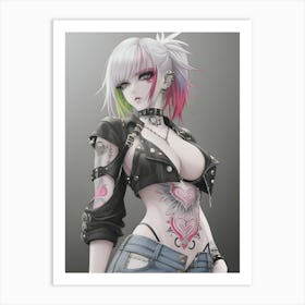 Pretty Punk Girl - Hall-O-Gram Creations 19 Art Print