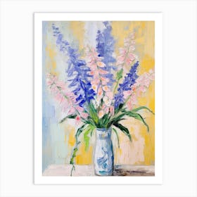 Flower Painting Fauvist Style Delphinium 2 Art Print