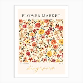 Flower Market Singapore Art Print