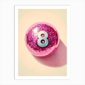 Pink Disco Ball Art Print