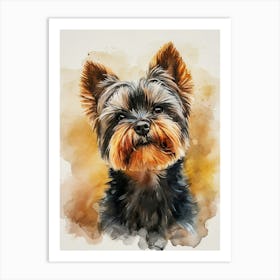 Yorkshire Terrier Watercolor Painting 1 Art Print