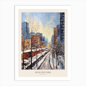 Winter City Park Poster High Line Park New York City 3 Art Print