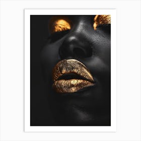 Gold Lips 6 Art Print