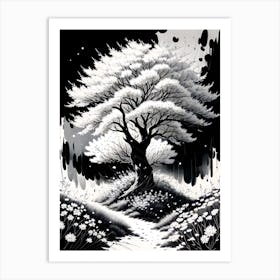 Tree In Snow Art Print