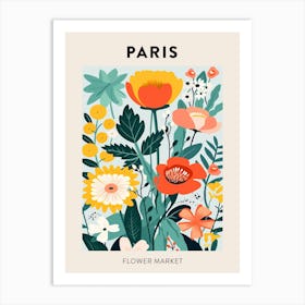 Flower Market Poster Paris France Art Print