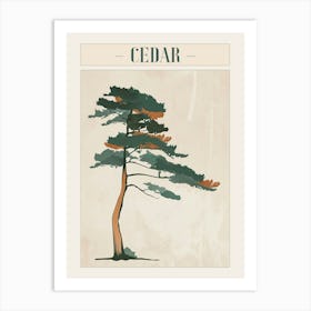 Cedar Tree Minimal Japandi Illustration 2 Poster Art Print