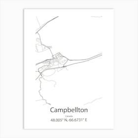 Campbellton,Canada Minimalist Map Art Print