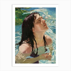 Girl In The Pool 1 Art Print