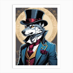 Wolf In Top Hat Art Print