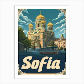 Aihrgdesign A Vintage Travel Poster Of Sofia 7 Art Print