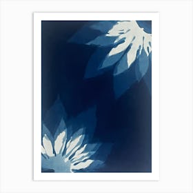 Blue abstract cyanotype print 1 Art Print