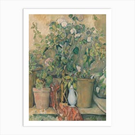 Terracotta Pots And Flowers, Paul Cézanne Art Print