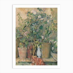 Terracotta Pots And Flowers, Paul Cézanne Poster