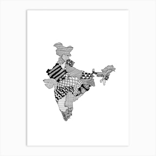 India Map Art Print