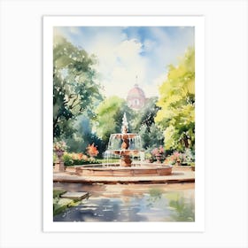 Volksgarten Austria Watercolour Painting 2  Art Print