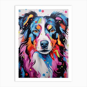 Australian Shepherd Pop Art Inspired 1 Art Print