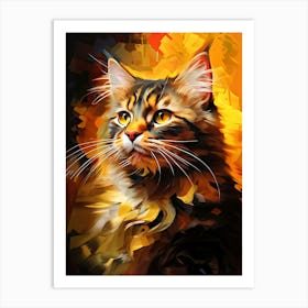 Coon Cat Painting Art Print
