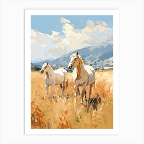 Horses Painting In Queenstown, New Zealand 3 Art Print