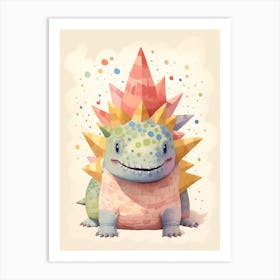 Colourful Dinosaur Stegosaurus 3 Art Print