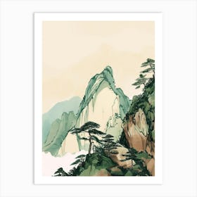 Mount Kanlaon Philippines Color Line Drawing (3) Art Print